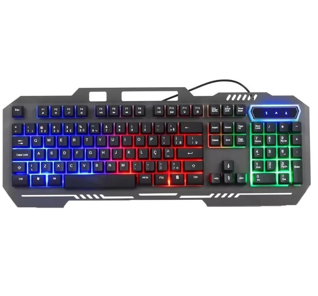 Tastatura gaming, Zola®, iluminare rainbow, LED, impermeabila, orificiu pentru telefonul mobil, lungime cablu 1.5 m, 47x19x3 cm, negru Tastatura gaming, Zola®, iluminare rainbow, LED, impermeabila, orificiu pentru telefonul mobil, lungime cablu 1.5 m, 47x19x3 cm, negru